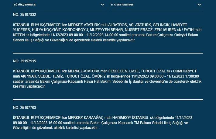 İstanbullular dikkat: Bu ilçelerde elektrik kesintisi var 15